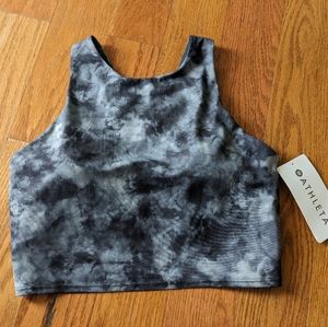 Athleta Printed Conscious Crop A-C Workout Top Black NWT $64 M Medium